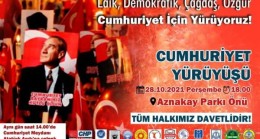 TARSUS, 28 EKİM Saat 18.00’de Aznakay Parkından CUMHURİYET İçin Yürüyor