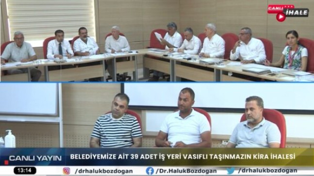 TARSUS Belediyesi 39 İŞ YERİ KİRA İhalesini CANLI YAYINLA Gerçekleştirdi