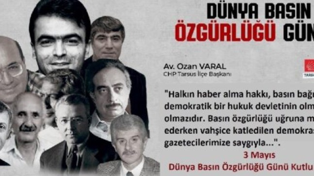 CHP Tarsus İlçe Başkanı Av. Ozan VARAL’dan BASIN ÖZGÜRLÜĞÜ Açıklaması  AKP’NİN GAZETECİLİKTEN ANLADIĞI BUDUR!
