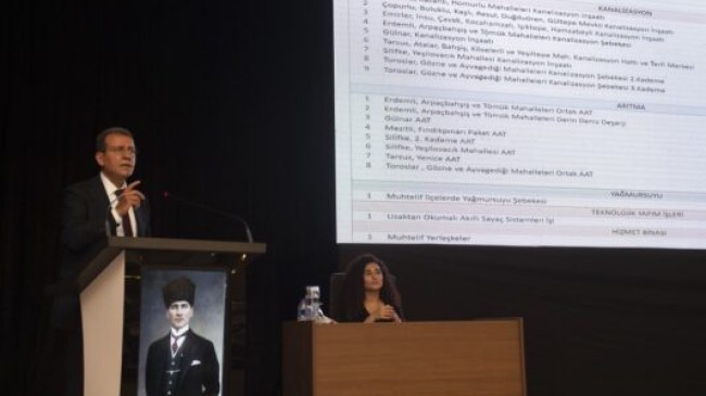 MERSİN Büyükşehir Belediye Başkanı Vahap SEÇER MESKİ Toplantısında; “26 Aylık Sürede, 13 İlçemizde Ayrım Gözetmeksizin Projelerimizi Hayata Geçiriyoruz. ”