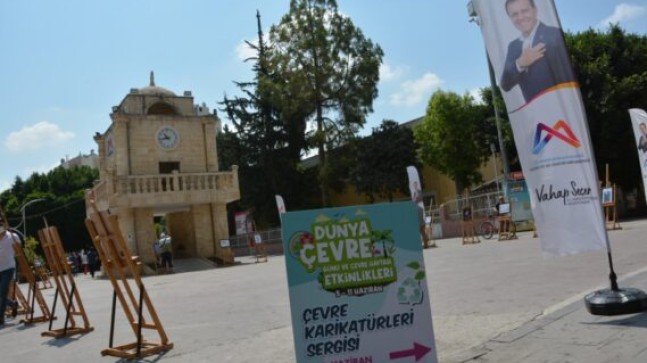 MERSİN Büyükşehir Belediyesi TARSUS Yarenlik Alanında “ÇEVRE KARİKATÜRLERİ SERGİSİ” Açtı