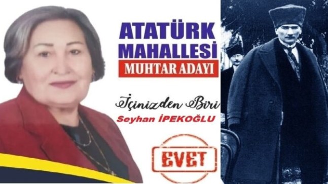 Tarsus İnternet Gazetecileri Derneği Başkan Yardımcımız Atatürk Mahallesi Muhtar Adayıdır. ATATÜRK’ÜN İZİNDEN YÜRÜYEN KADIN Muhtar Adayı Seyhan İPEKOĞLU