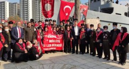 Tarsus Kaymakamı Kadir Sertel OTÇU ve Tarsus Belediye Başkanı Dr. Haluk BOZDOĞAN, NUSRET Mayında 18 Mart Çanakkale Deniz Zaferini Kutladılar