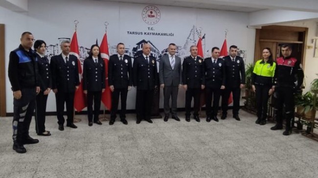 TARSUS İlçe Emniyet Müdürlüğü 177. Türk Polis Teşkilatı Etkinliklerinde Tarsus Kaymakamlığını Ziyaret Etti