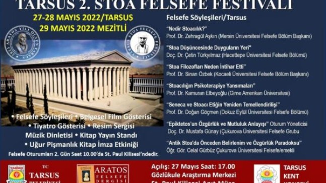 TARSUS Belediyesi, Tarsus Kent Konseyi ve Aratos Dergisi TARSUS 2. STOA Felsefe Festivalini Gerçekleştiriyor